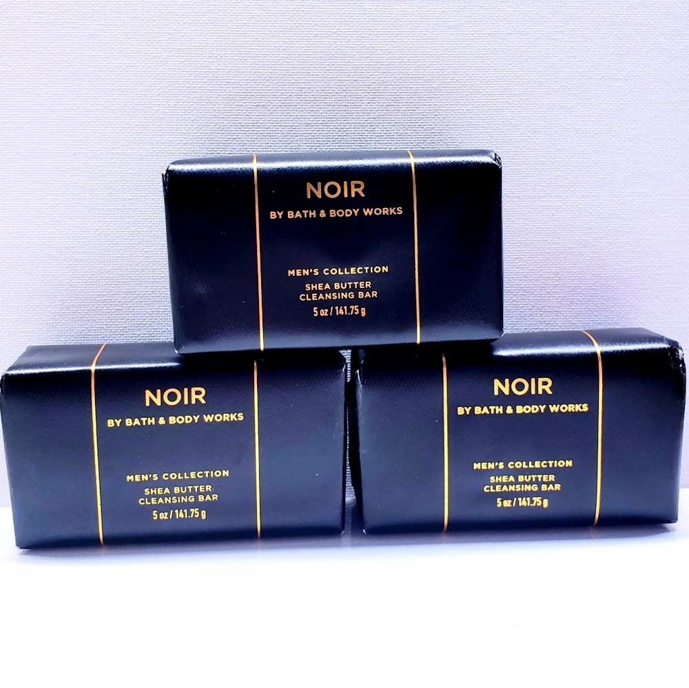 Bath & Body Works The Men's Shop NOIR Shea Butter Cleansing Bar Soap (3 Pcs)